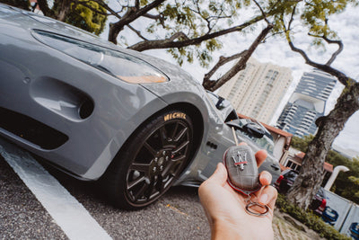 Bespoke Key Fob Cover in Rhino Grey Crocodile