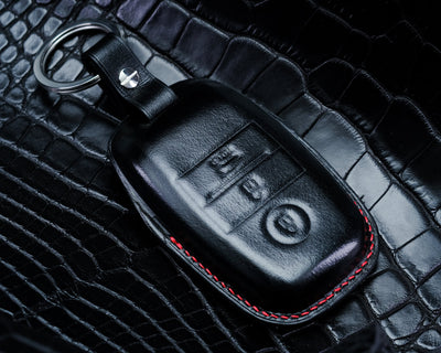 Bespoke Key Fob Cover in Black Nappa