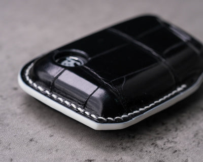 Bespoke Key Fob Cover in Black Crocodile