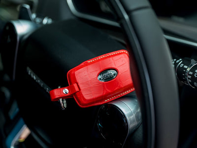 Bespoke Key Fob Cover in Ferrari Red Crocodile