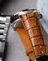 Bespoke Watch Strap in 2 Tone Chestnut Brown Crocodile