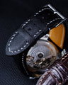 Bespoke Watch Straps in Black Epsom & Chocolate Brown Crocodile