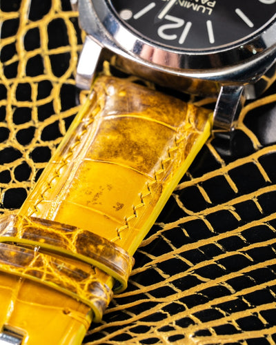 Bespoke Watch Straps in Yellow Himalayan Crocodile