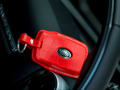 Bespoke Key Fob Cover in Ferrari Red Crocodile