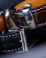 Bespoke Watch Straps in Black Epsom & Chocolate Brown Crocodile