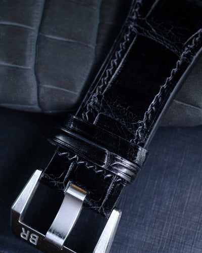 Bespoke Watch Strap in Black Crocodile