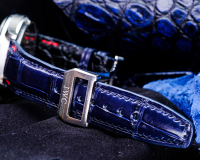 Bespoke Watch Strap in Electric Blue Crocodile