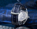 Bespoke Watch Strap in Navy Blue Crocodile