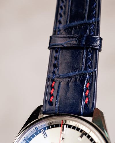 Bespoke Watch Strap in Electric Blue Crocodile