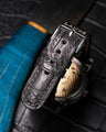 Bespoke Watch Strap in Charcoal Grey Alligator