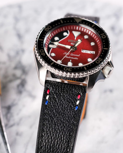 Bespoke Watch Strap in Black Chèvre