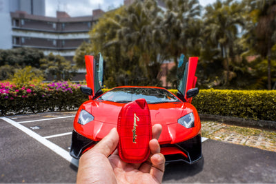 Bespoke Key Fob Covers in Ferrari Red Crocodile