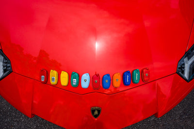 Bespoke Key Fob Covers in Ferrari Red Crocodile