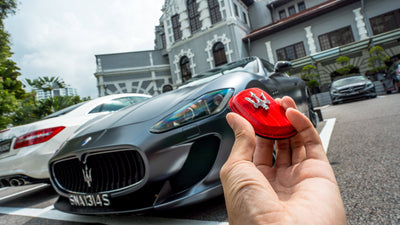 Bespoke Key Fob Cover in Ferrari Red Crocodile