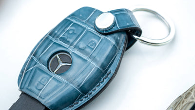 Bespoke Key Fob Cover in Green Crocodile