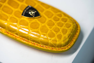 Bespoke Key Fob Cover in Yellow Crocodile