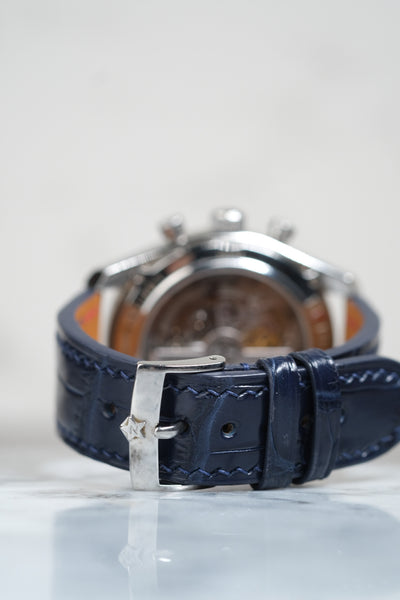 Bespoke Watch Strap in Electric Blue Crocodile