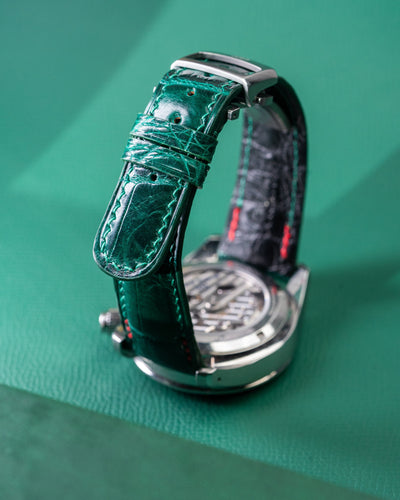 Bespoke Watch Strap in Emerald Green Crocodile