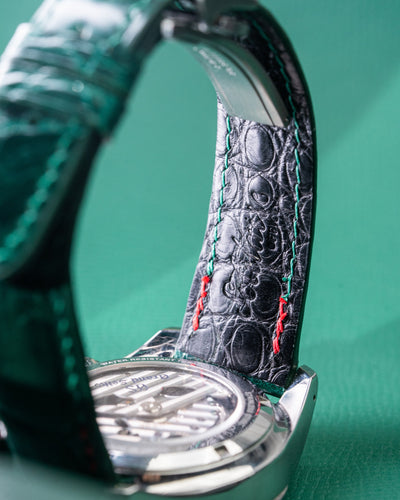 Bespoke Watch Strap in Emerald Green Crocodile