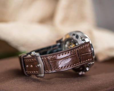 Bespoke Watch Strap in Brown Crocodile