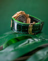 Bespoke Watch Strap in Hunter Green Crocodile