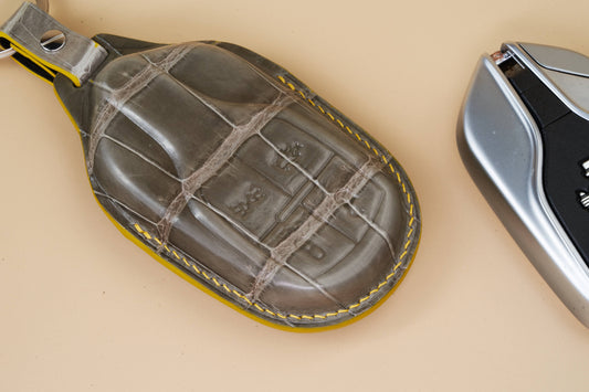 Bespoke Key Fob Cover in Grey Crocodile