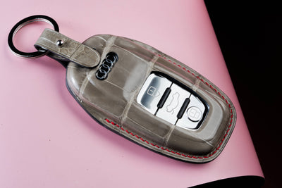 Bespoke Key Fob Cover in Grey Crocodile