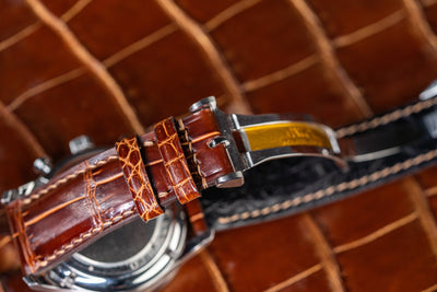 Bespoke Watch Strap in Brown Crocodile