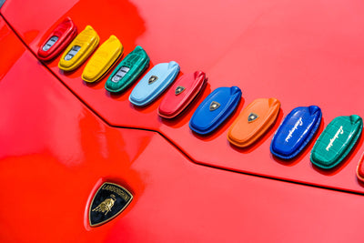 Bespoke Key Fob Covers in Ferrari Red Crocodile