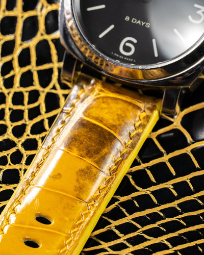 Bespoke Watch Straps in Yellow Himalayan Crocodile