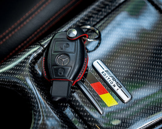 Bespoke Key Fob Cover in Black Nappa