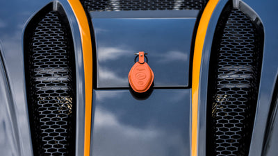 Bespoke Key Fob Cover in Orange Nappa