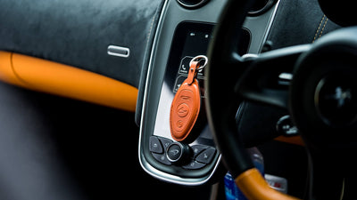 Bespoke Key Fob Cover in Orange Nappa