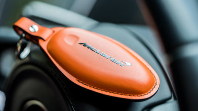 Bespoke Key Fob Cover in Orange Nappa