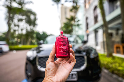 Bespoke Key Fob Cover in Red Himalayan Crocodile