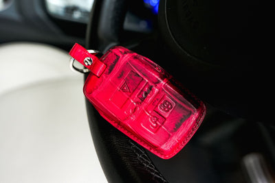 Bespoke Key Fob Cover in Red Himalayan Crocodile