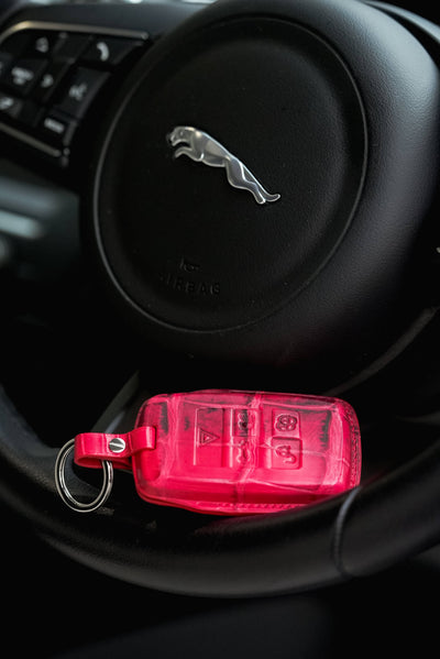 Bespoke Key Fob Cover in Red Himalayan Crocodile