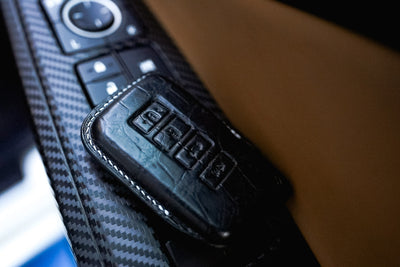 Bespoke Key Fob Cover in Black Crocodile