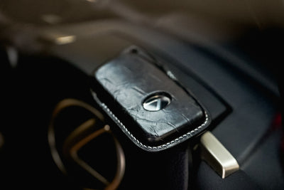 Bespoke Key Fob Cover in Black Crocodile