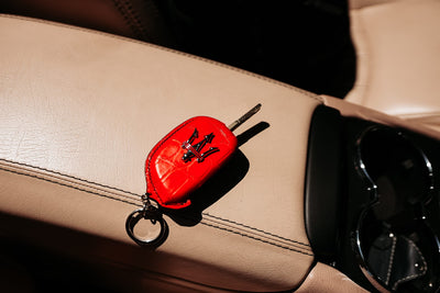 Bespoke Key Fob Cover in Ferrari Red Crocodile