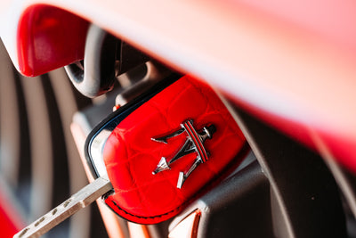 Bespoke Key Fob Cover in Ferrari Red Crocodile