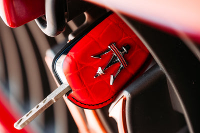 Bespoke Key Fob Cover in Ferrari Red Crocodile