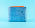 Bespoke Bifold Wallet in Baby Blue Himalayan Crocodile