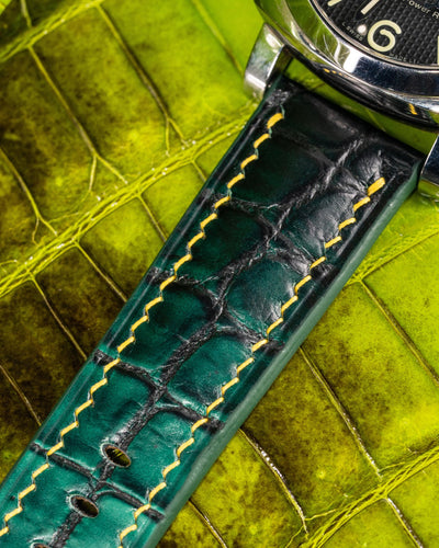 Bespoke Watch Strap in Ombre Green Crocodile