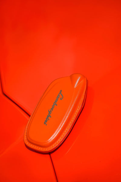 Bespoke Key Fob Cover in Orange Nappa