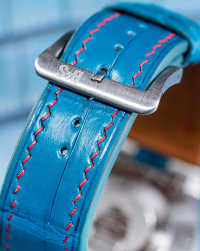 Miami Blue Alligator Leather Watch Strap