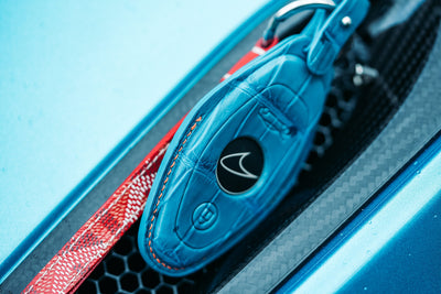 Bespoke Key Fob Cover in Turquoise Crocodile