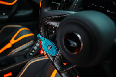 Bespoke Key Fob Cover in Turquoise Crocodile