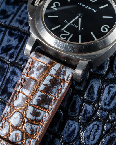 Bespoke Watch Strap in Rosegold Rubbed Off Alligator