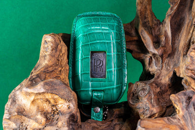 Bespoke Key Fob Cover in Emerald Green Crocodile